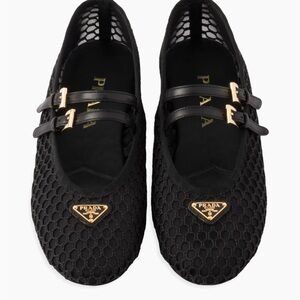 Prada Ballerine Mesh Mary Jane Flat 38.5